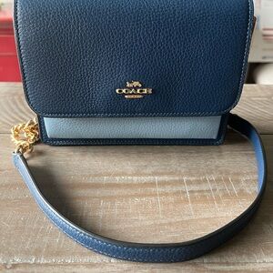 Coach Navy and Light Blue Leather ‘Mini Klare Crossbody Bag’